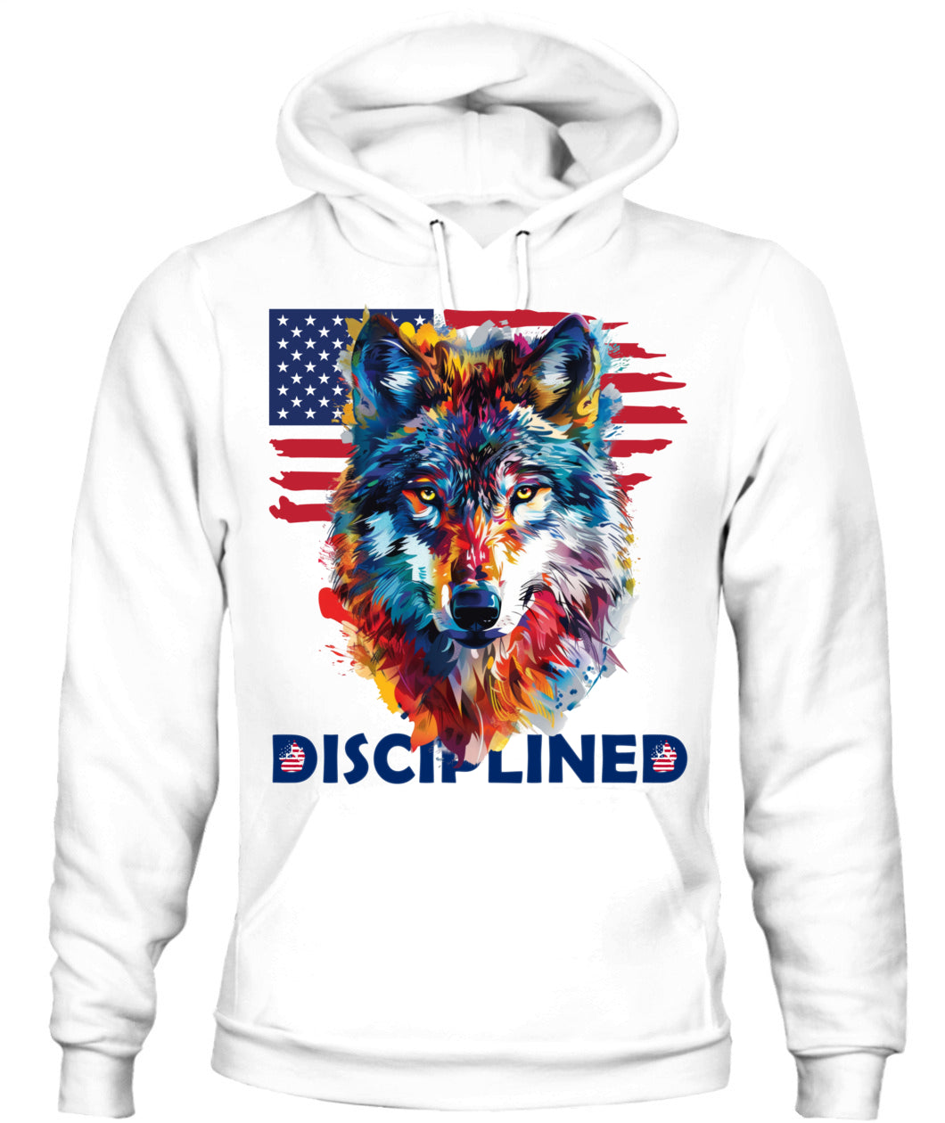 Disciplined Wolf American Flag Hoodie