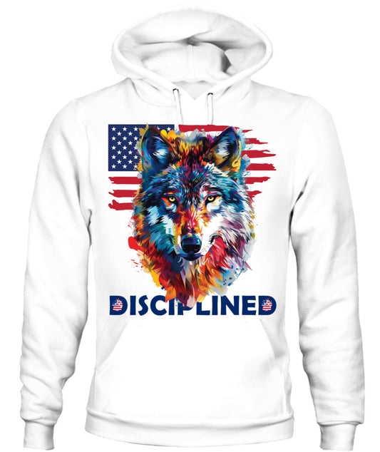 Disciplined Wolf American Flag Hoodie