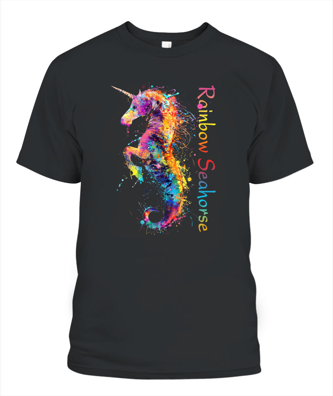 Rainbow Seahorse Unicorn Tee