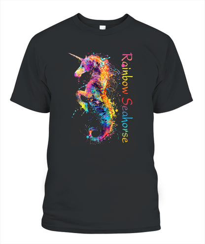 Rainbow Seahorse Unicorn Tee