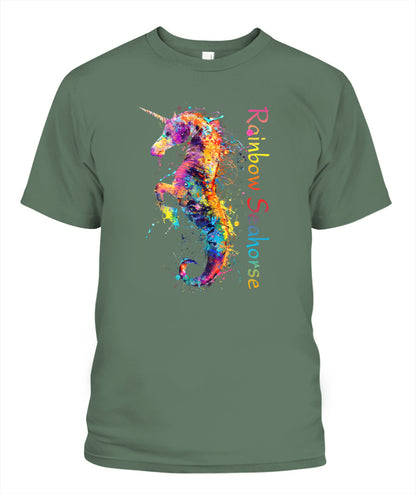Rainbow Seahorse Unicorn Tee