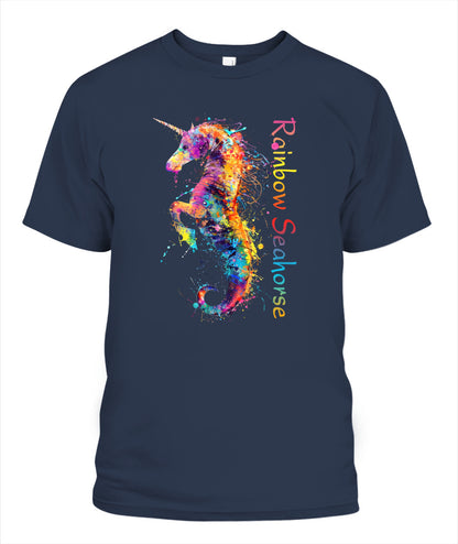 Rainbow Seahorse Unicorn Tee
