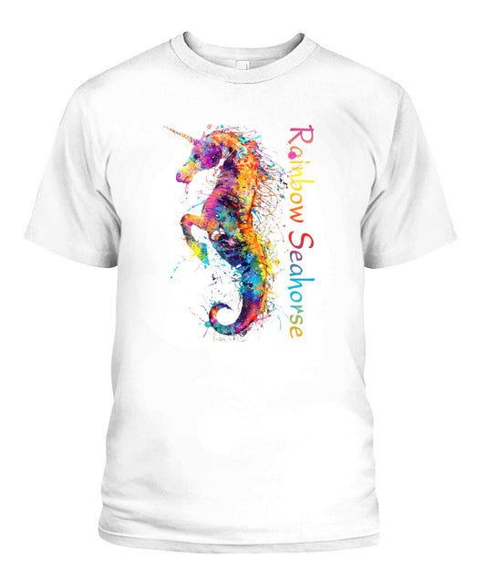 Rainbow Seahorse Unicorn Tee