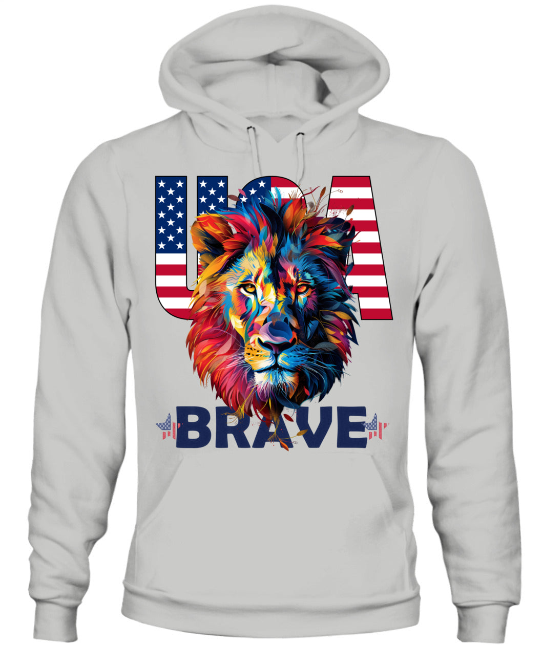 Brave Lion USA Flag Hoodie