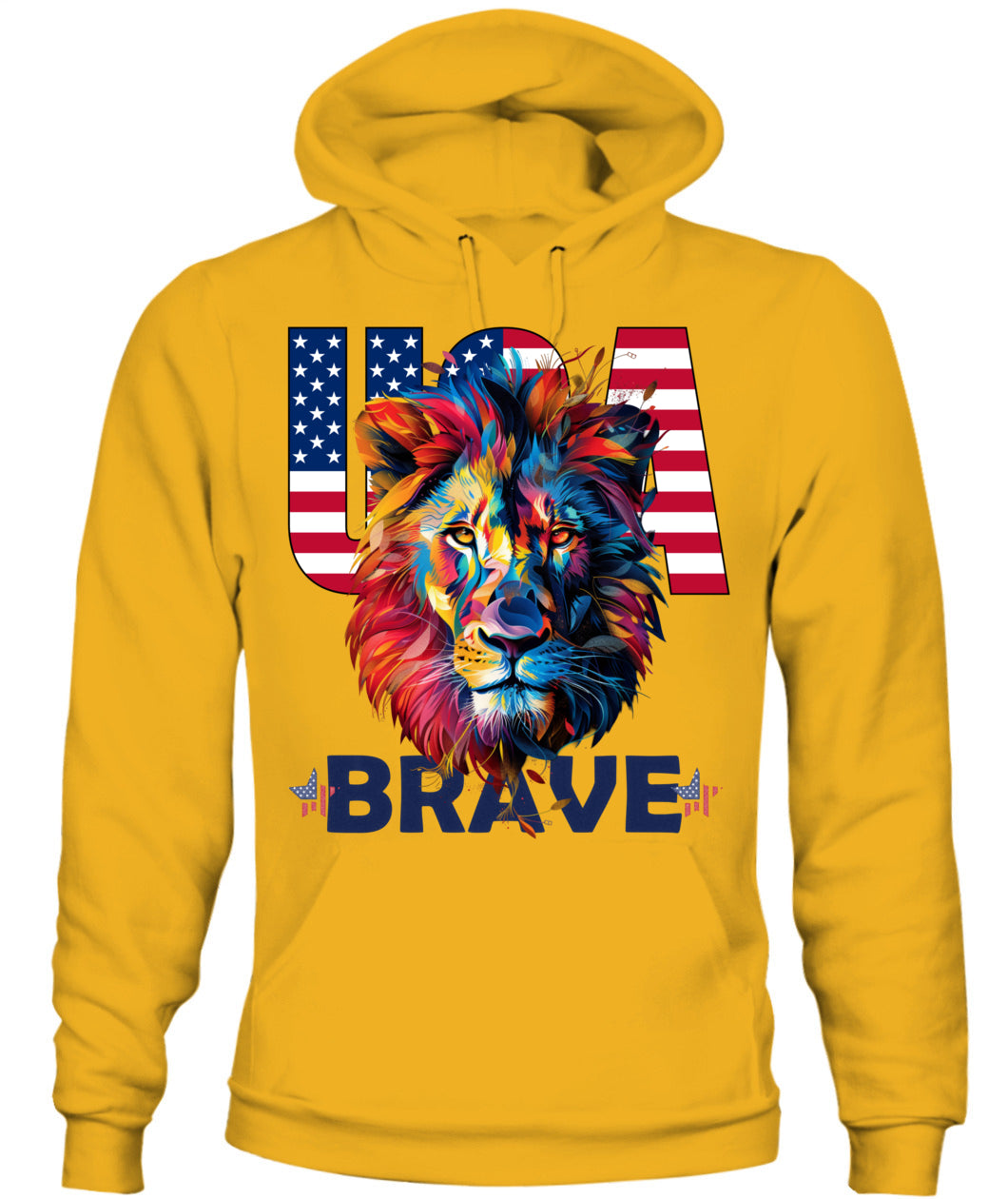 Brave Lion USA Flag Hoodie
