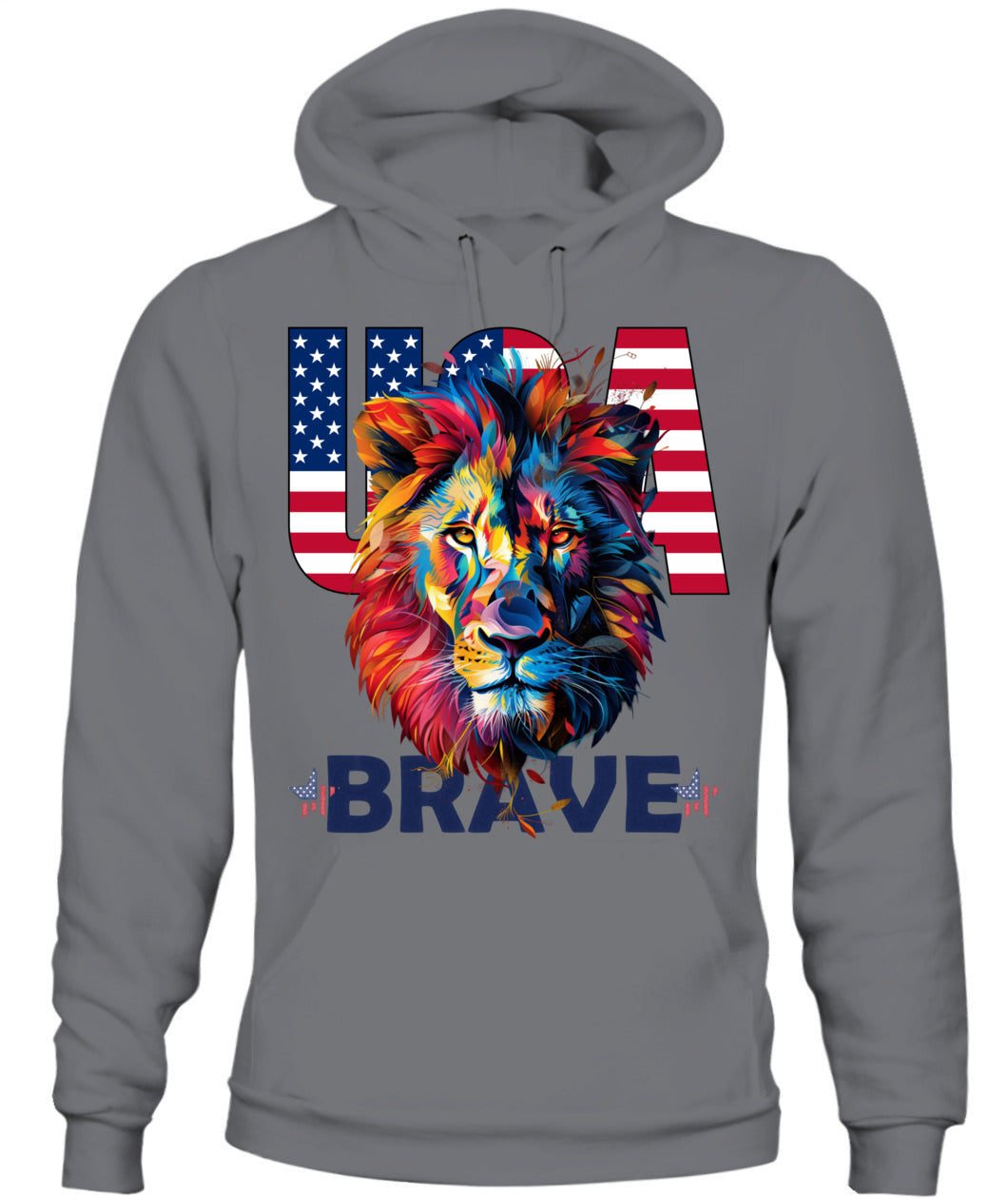 Brave Lion USA Flag Hoodie