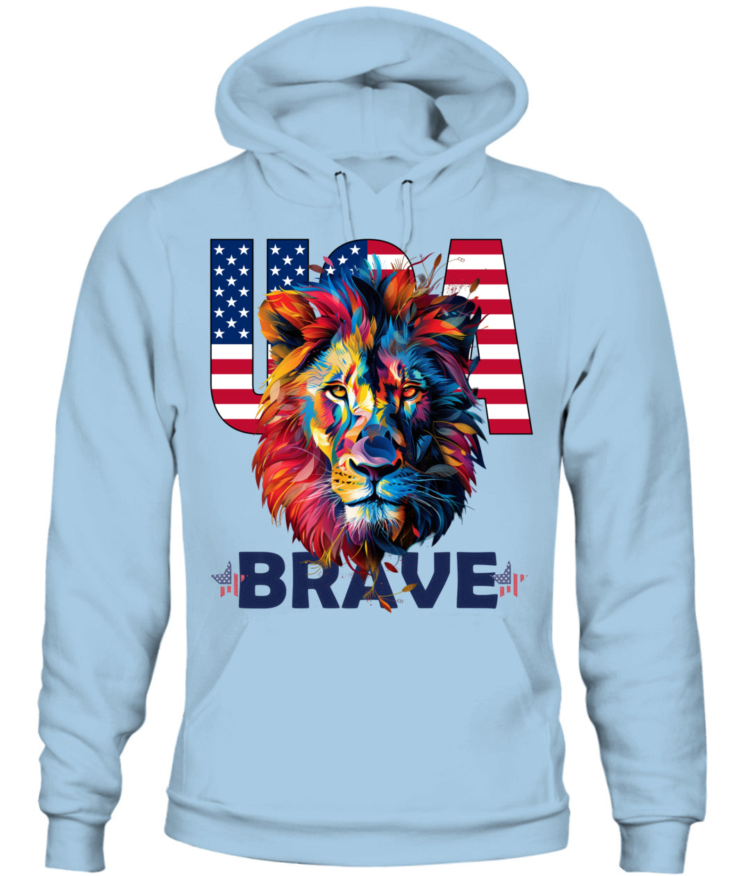Brave Lion USA Flag Hoodie