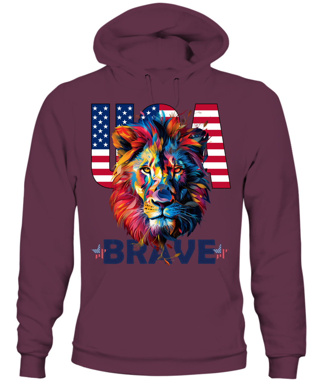 Brave Lion USA Flag Hoodie