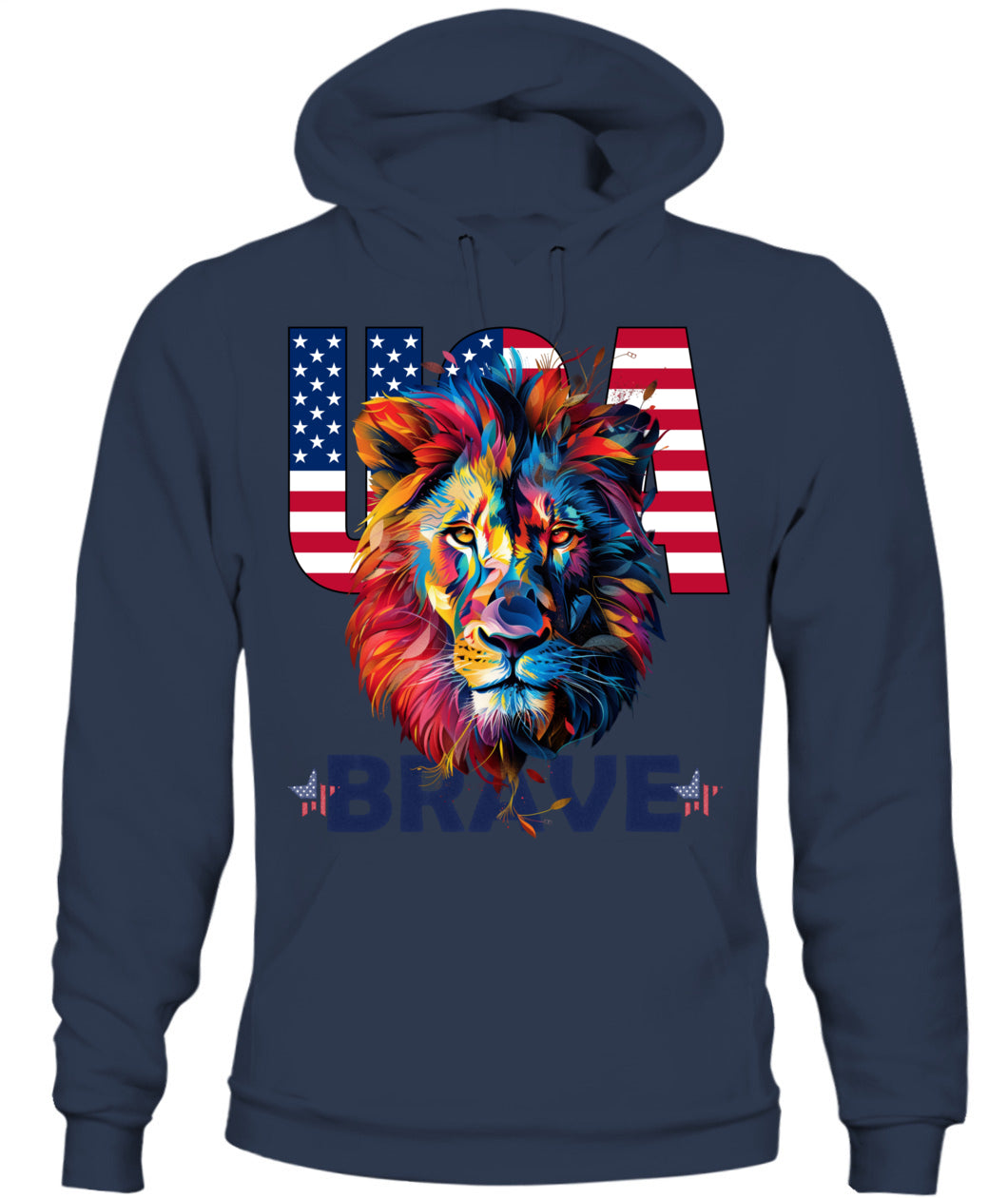 Brave Lion USA Flag Hoodie
