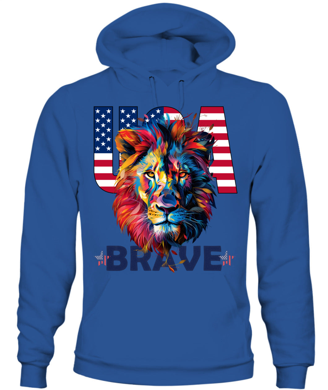 Brave Lion USA Flag Hoodie