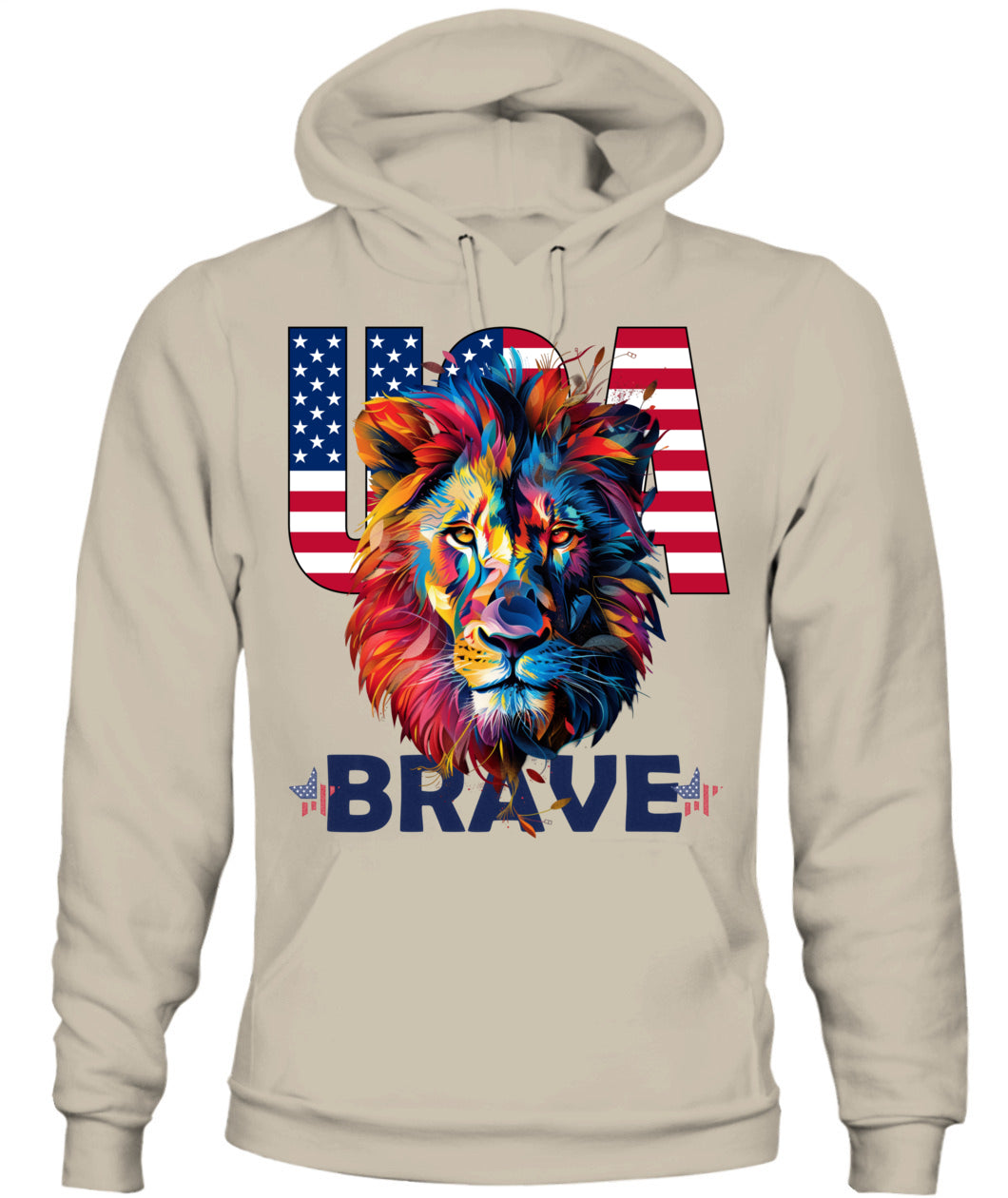 Brave Lion USA Flag Hoodie