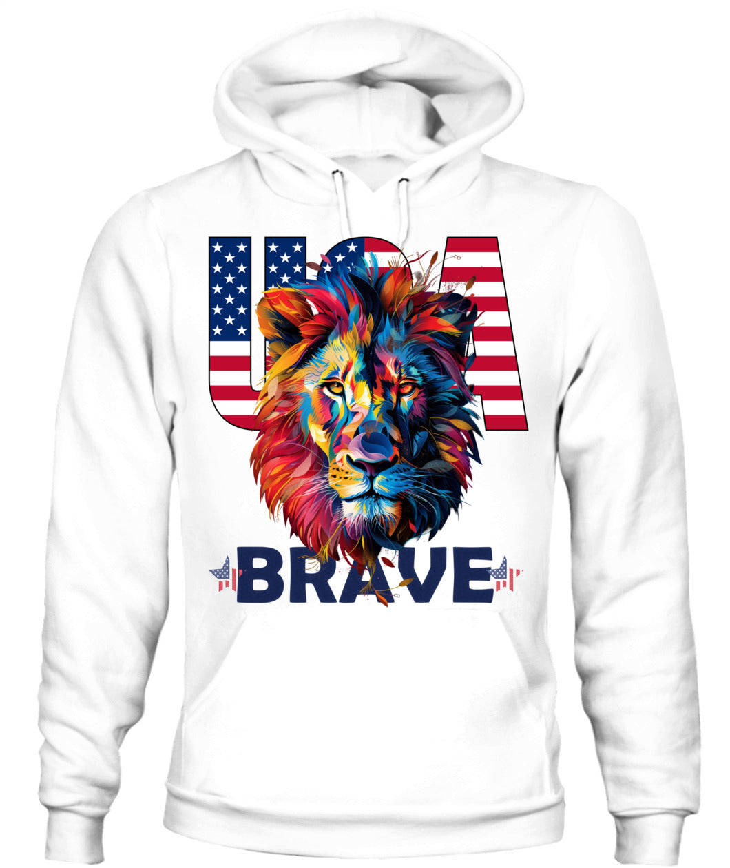 Brave Lion USA Flag Hoodie