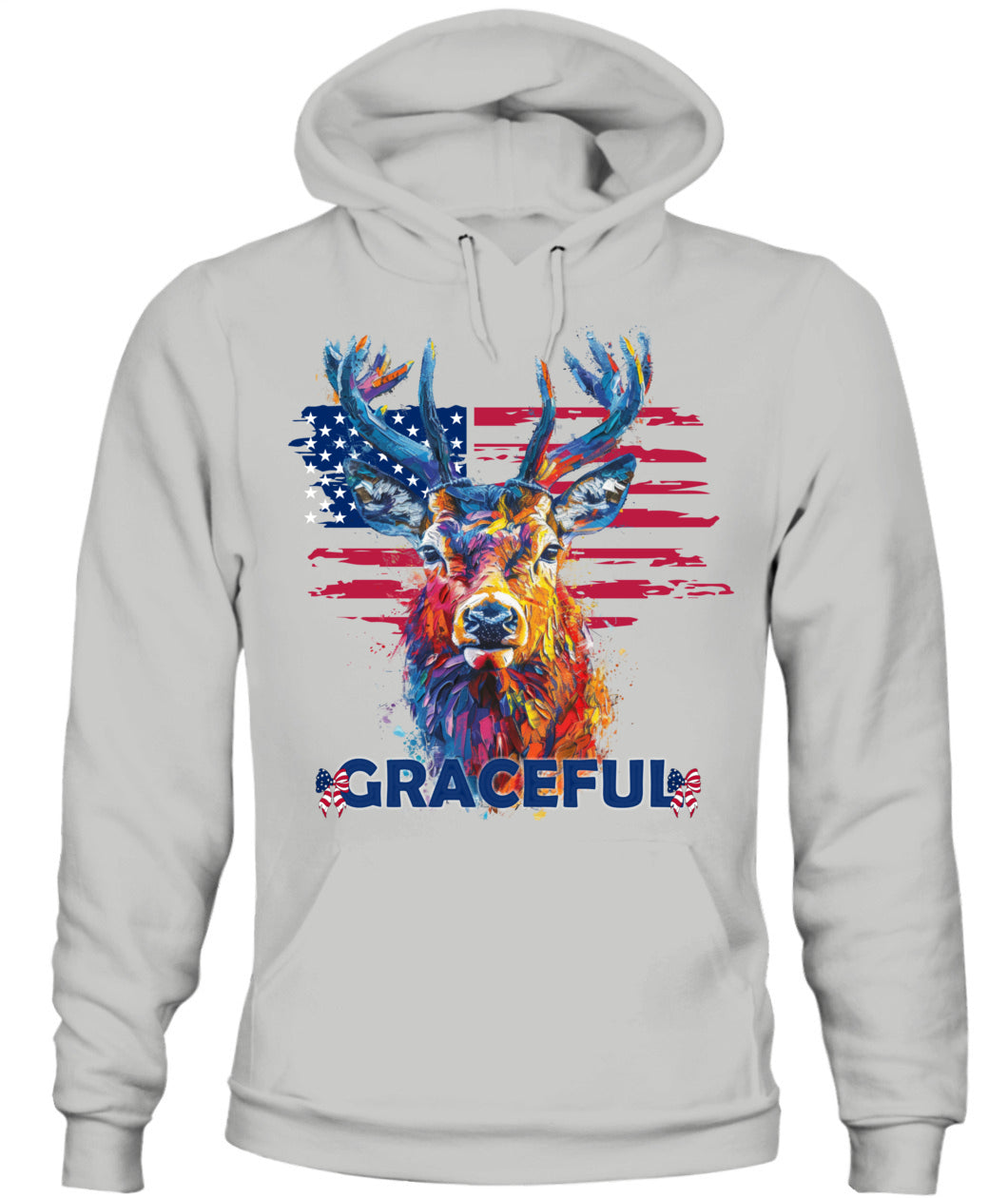 Graceful Deer American Flag Hoodie