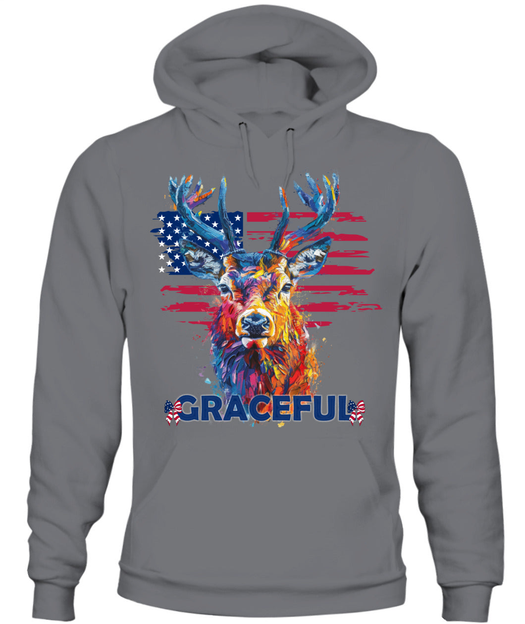 Graceful Deer American Flag Hoodie