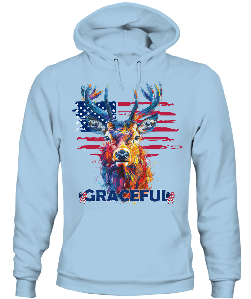 Graceful Deer American Flag Hoodie