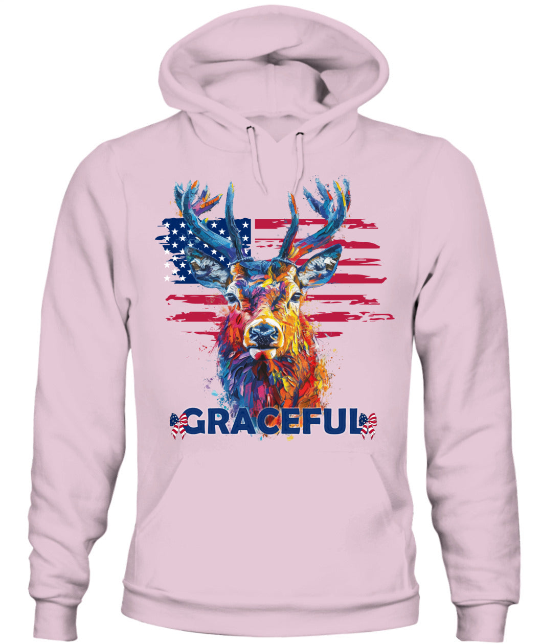 Graceful Deer American Flag Hoodie