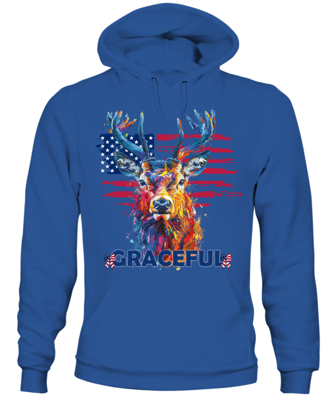 Graceful Deer American Flag Hoodie