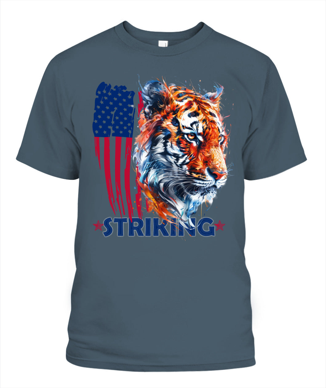 Striking Tiger American Flag Tee