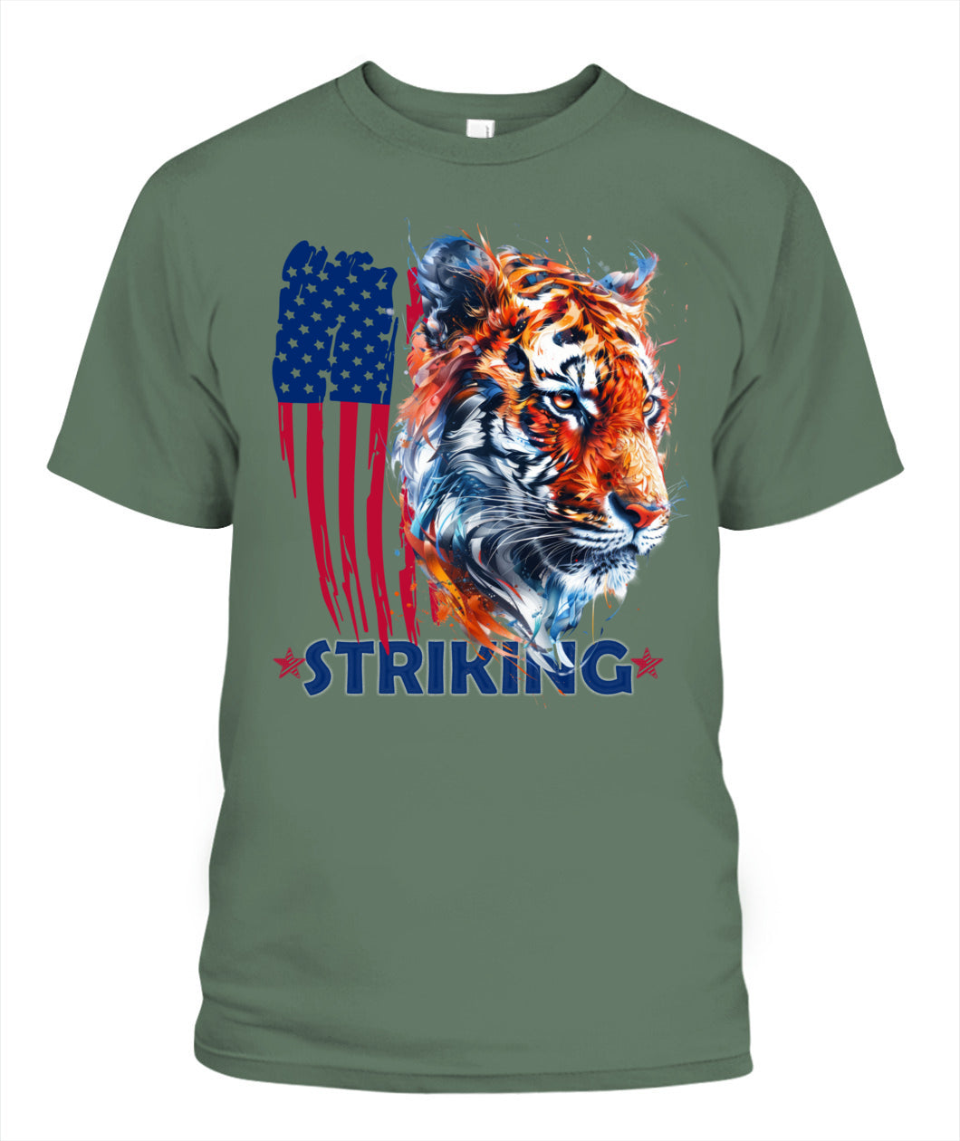 Striking Tiger American Flag Tee
