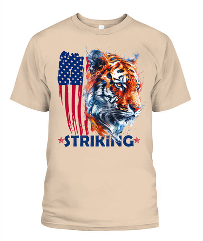 Striking Tiger American Flag Tee