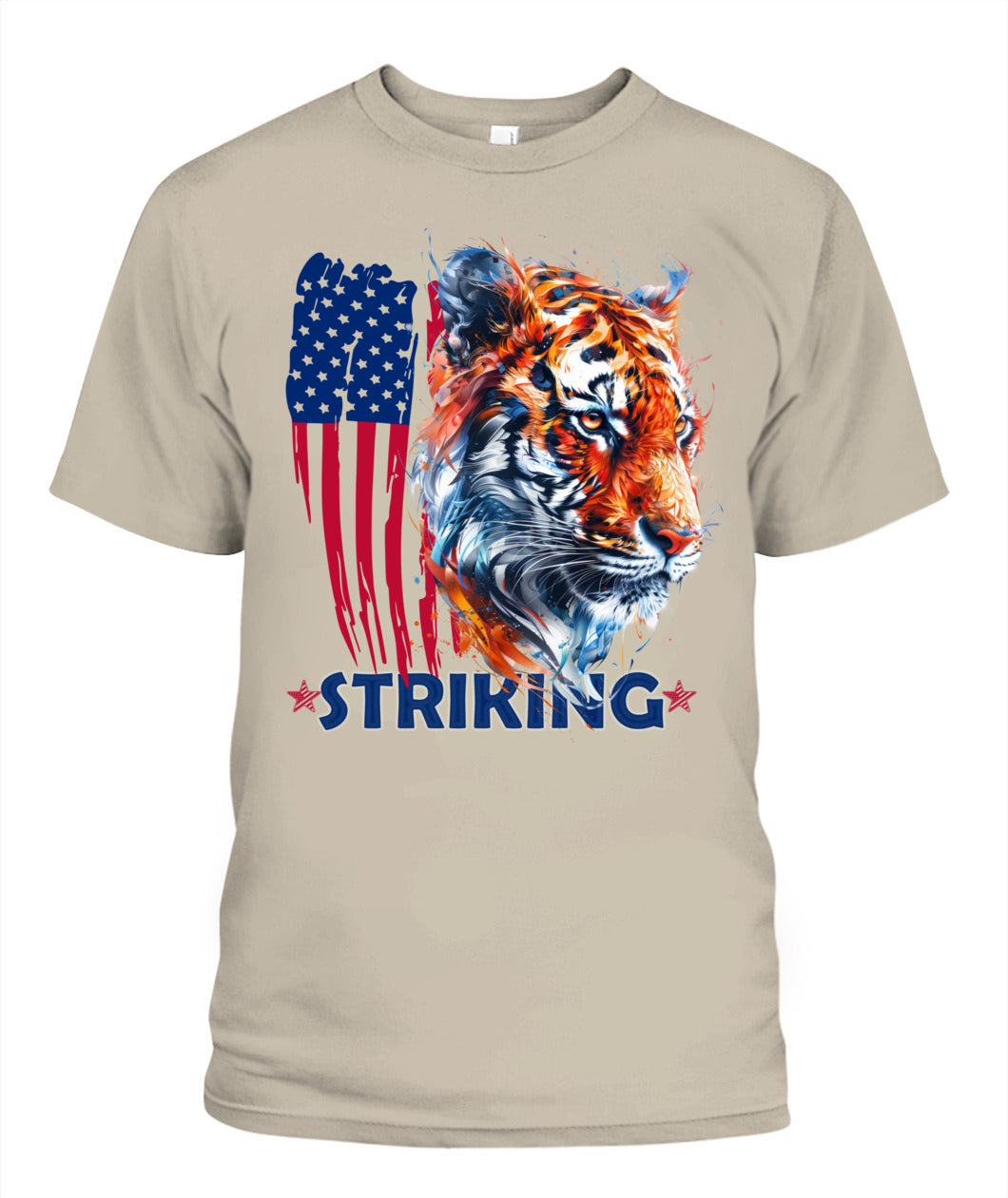 Striking Tiger American Flag Tee