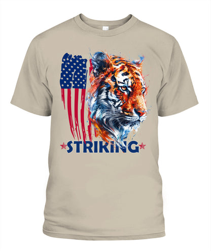 Striking Tiger American Flag Tee
