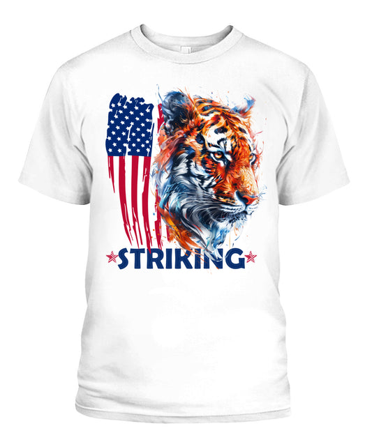 Striking Tiger American Flag Tee