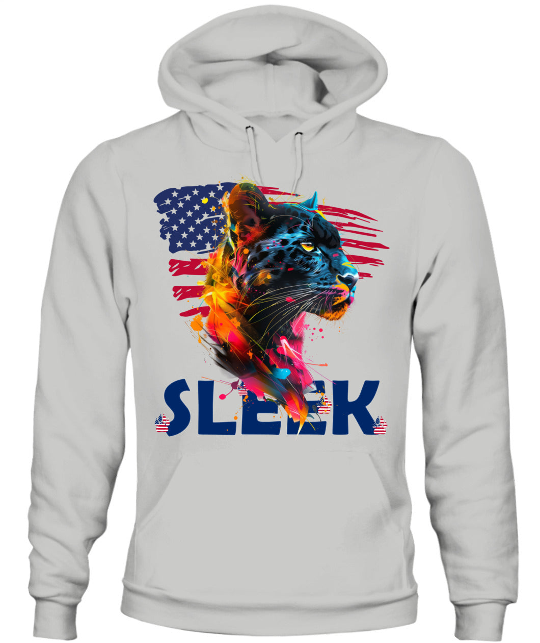 Sleek Panther American Flag Hoodie