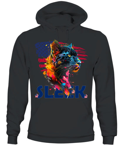 Sleek Panther American Flag Hoodie