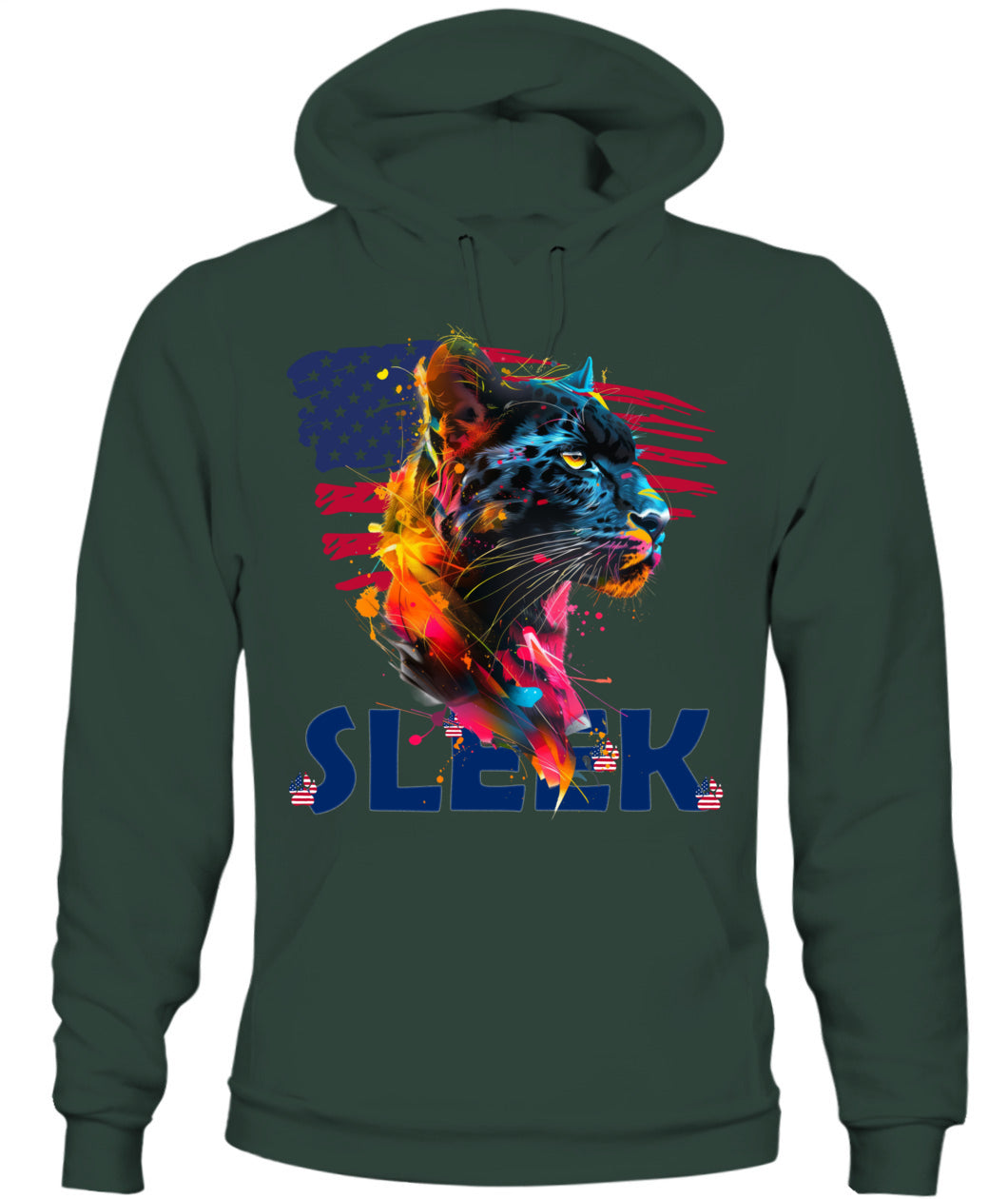 Sleek Panther American Flag Hoodie