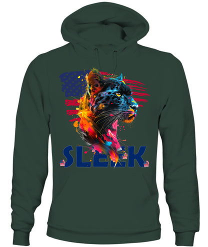 Sleek Panther American Flag Hoodie