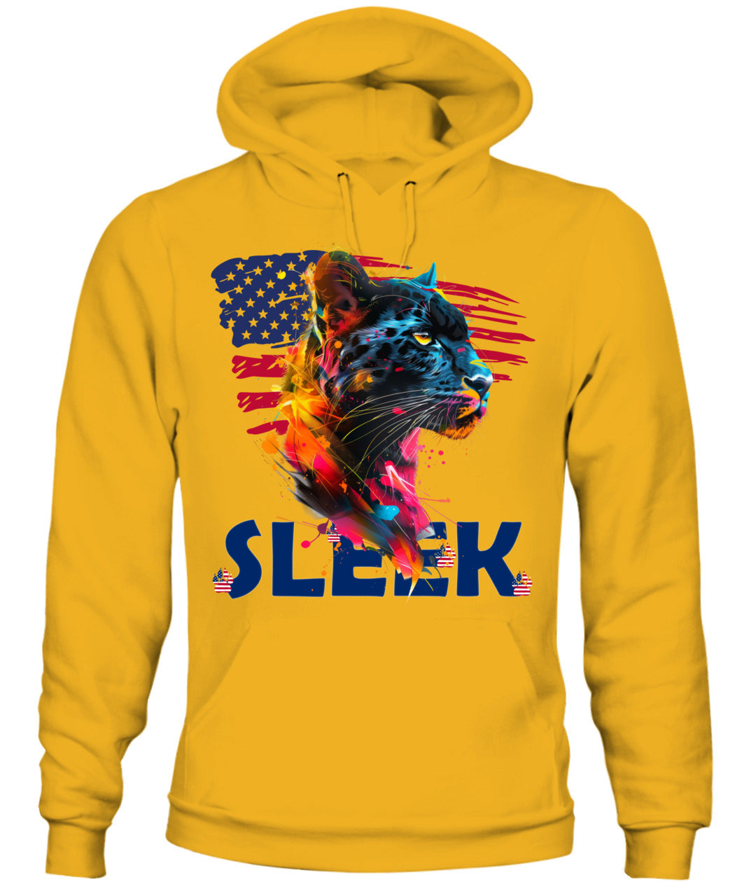 Sleek Panther American Flag Hoodie