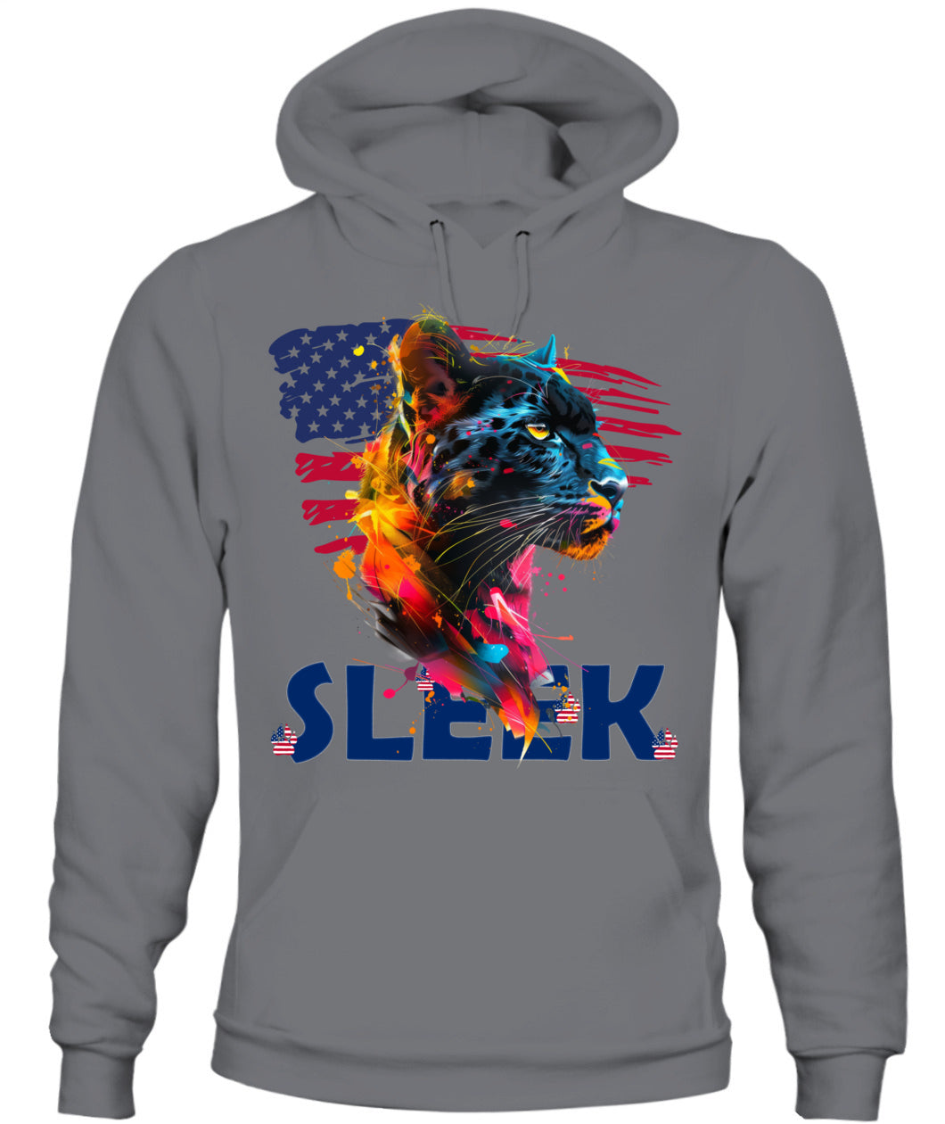 Sleek Panther American Flag Hoodie