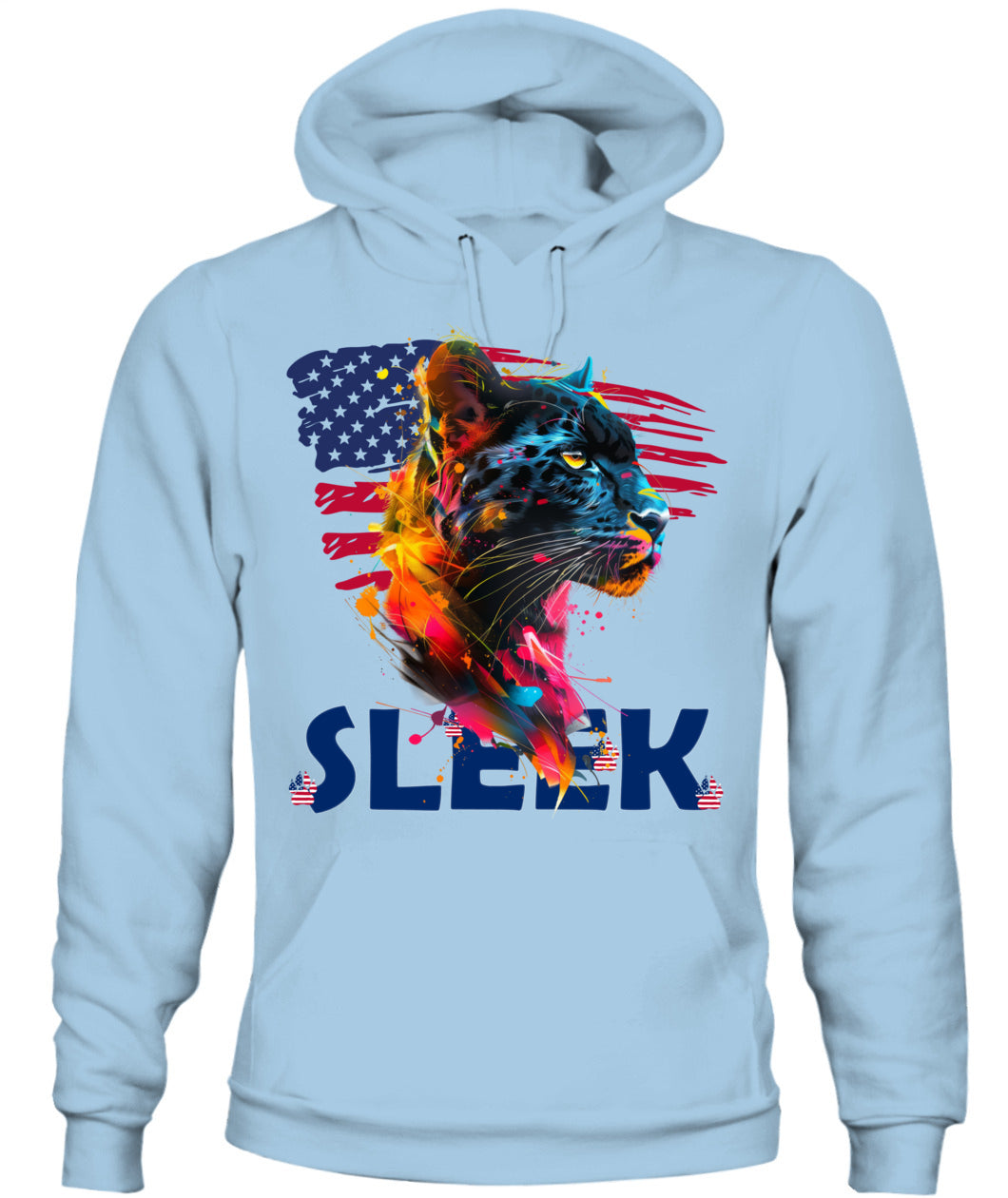 Sleek Panther American Flag Hoodie