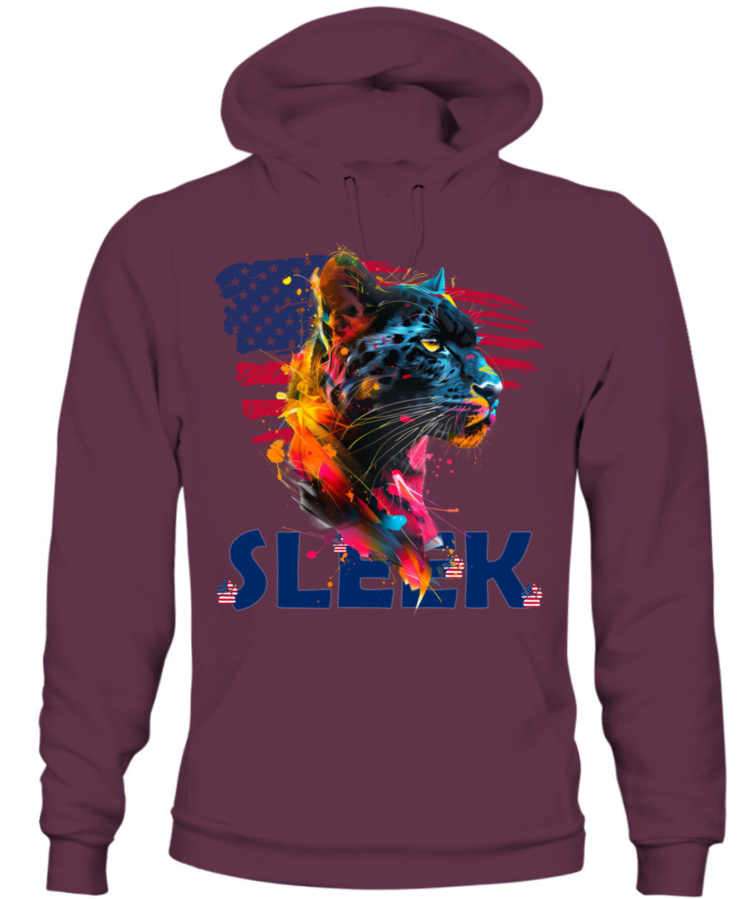 Sleek Panther American Flag Hoodie