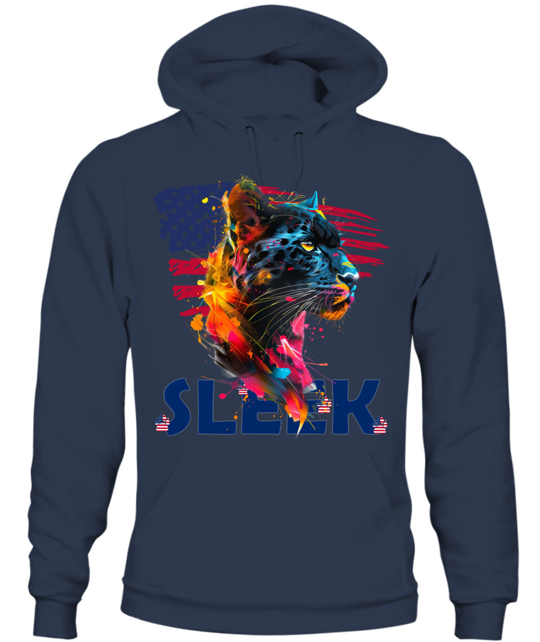 Sleek Panther American Flag Hoodie