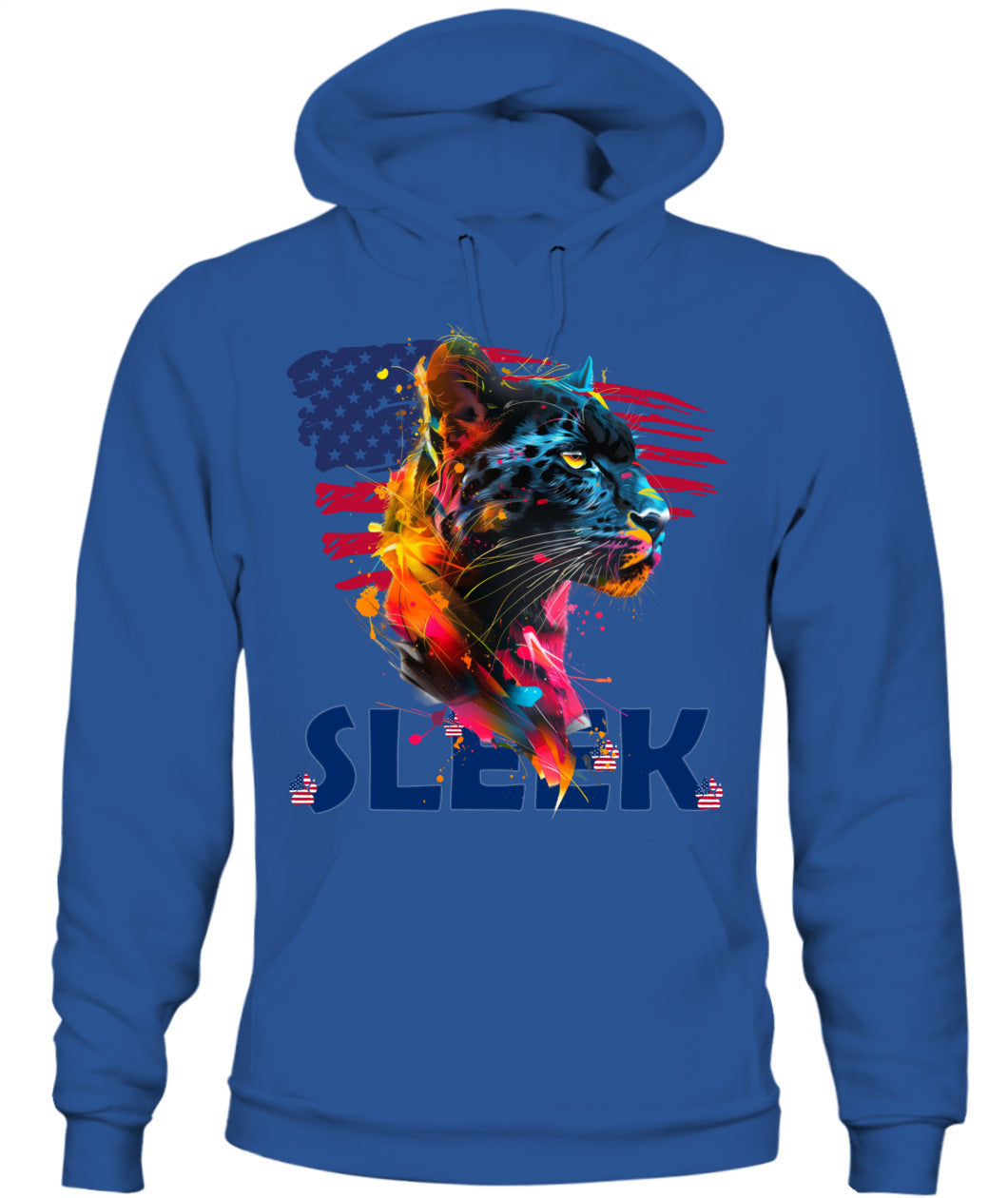 Sleek Panther American Flag Hoodie