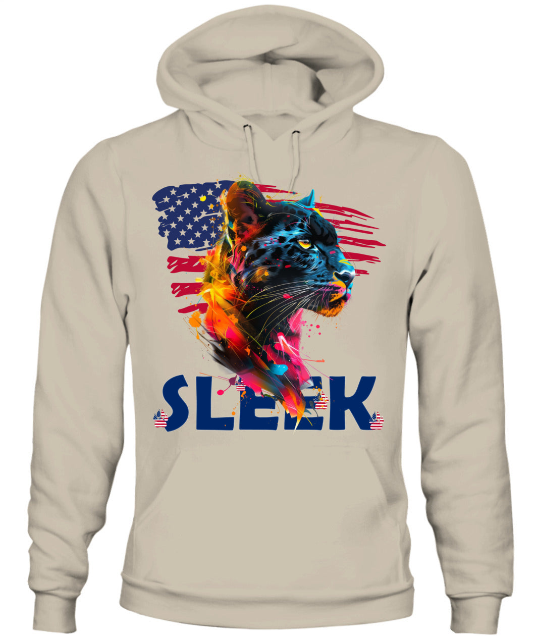 Sleek Panther American Flag Hoodie
