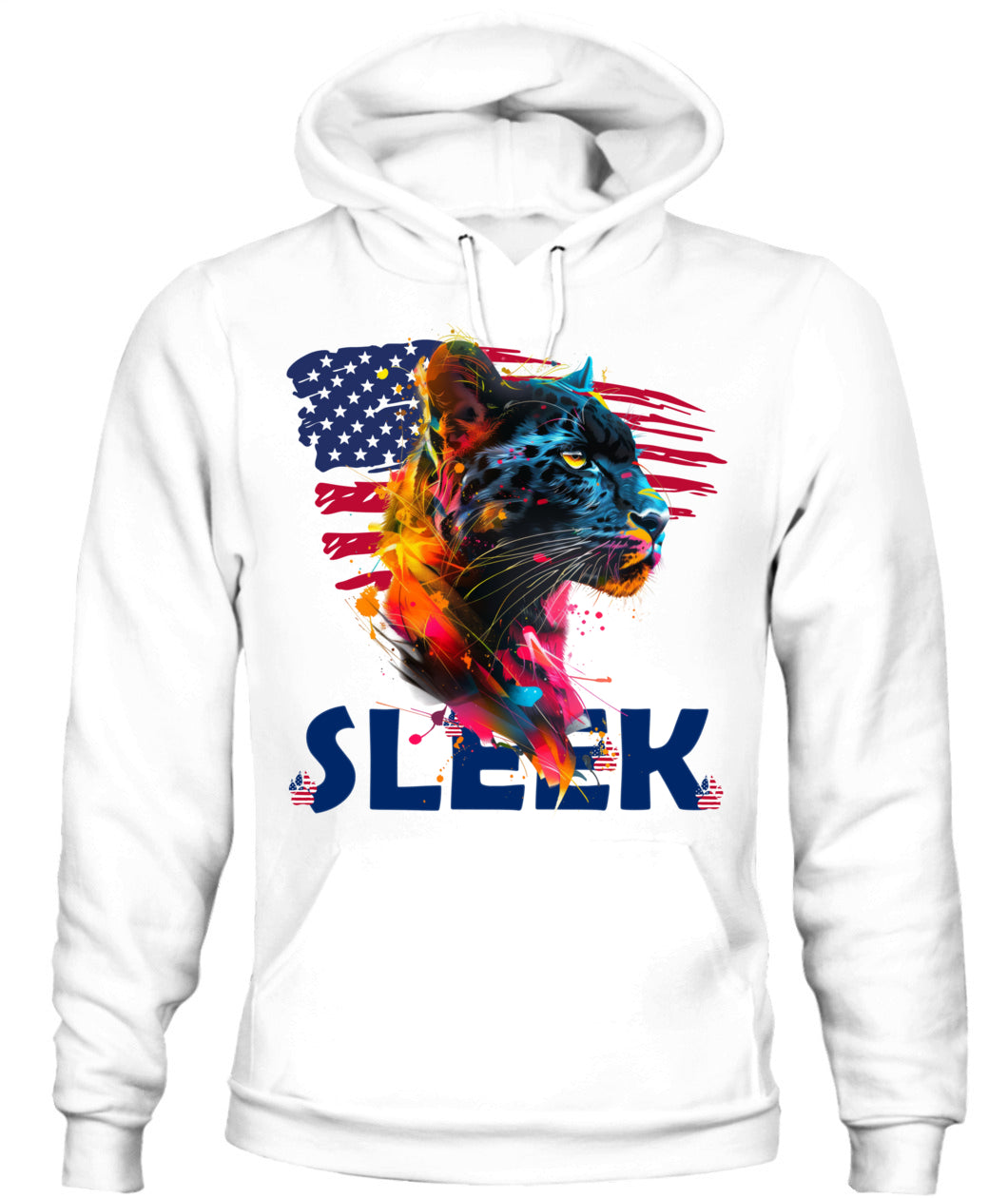 Sleek Panther American Flag Hoodie