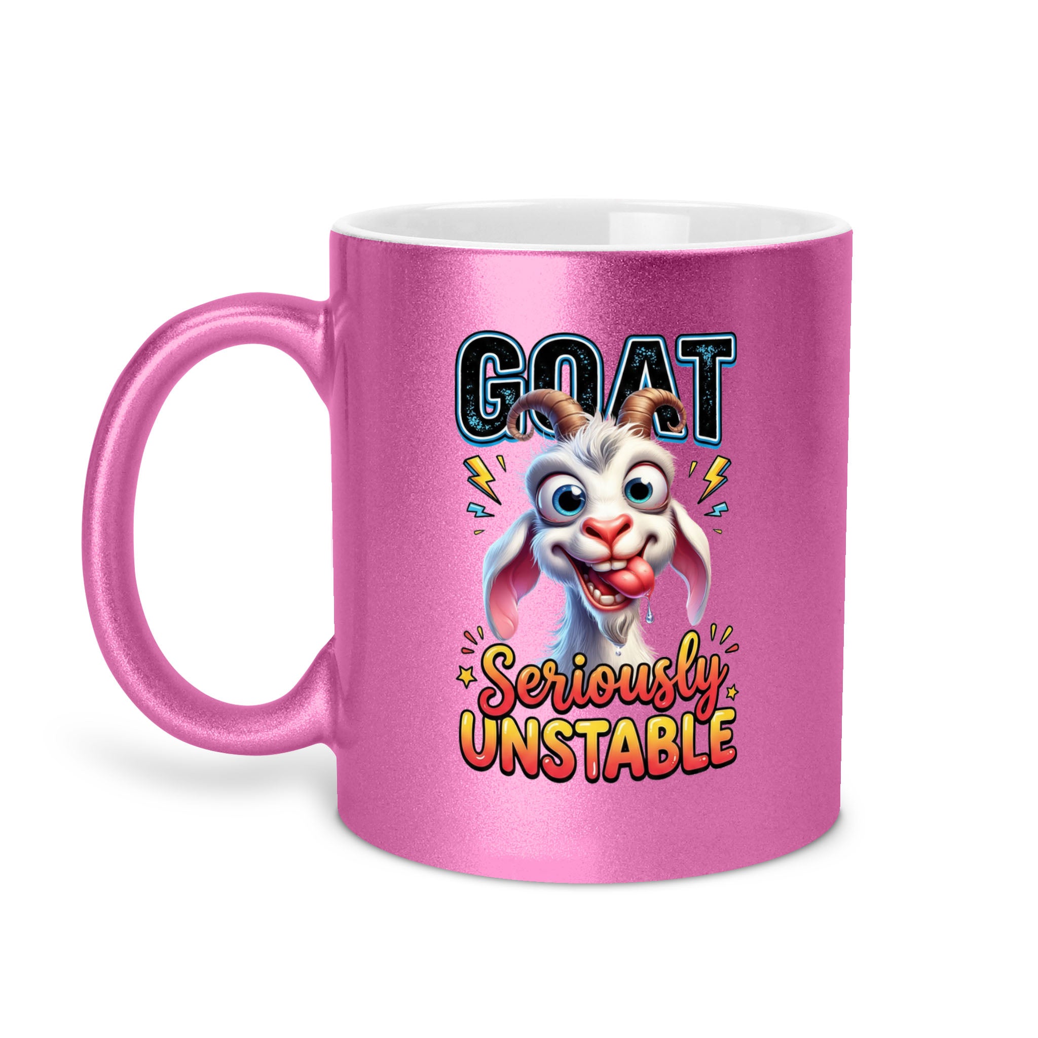 GOAT Seriously Unstable - Goat 11oz Metallic Mug - Funny Animal Mug