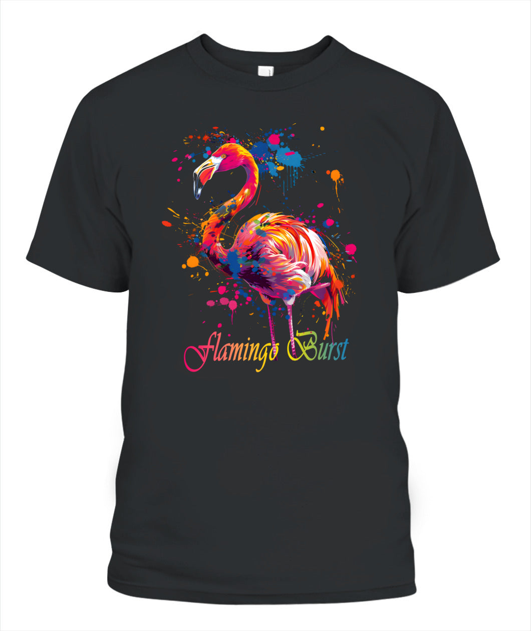 Flamingo Burst Watercolor Tee