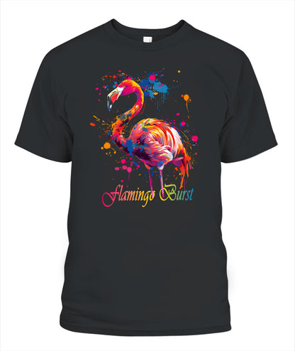 Flamingo Burst Watercolor Tee