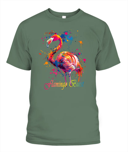 Flamingo Burst Watercolor Tee