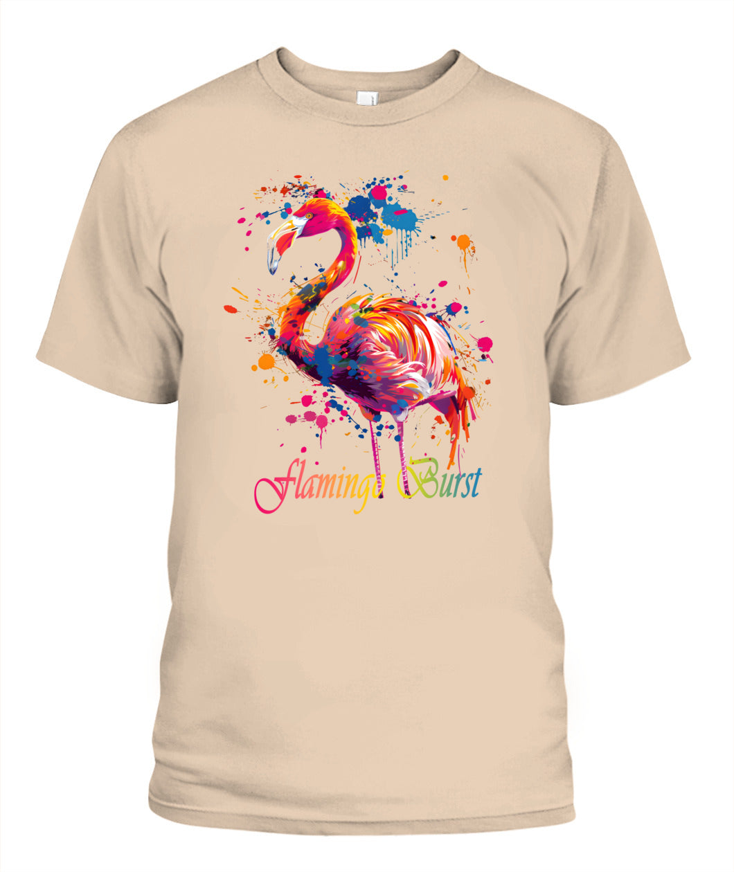 Flamingo Burst Watercolor Tee