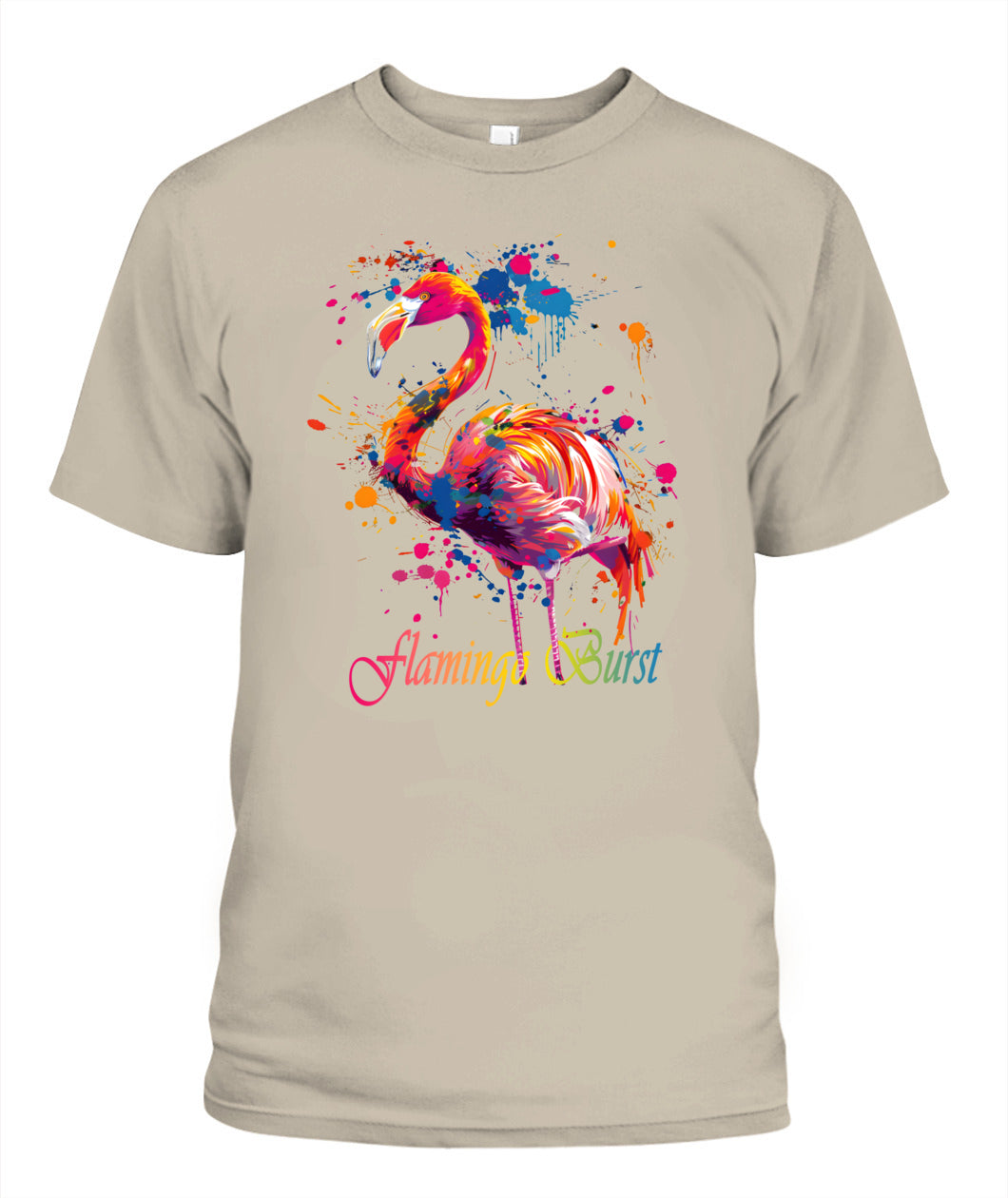 Flamingo Burst Watercolor Tee