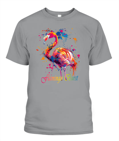 Flamingo Burst Watercolor Tee