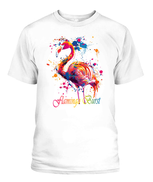 Flamingo Burst Watercolor Tee