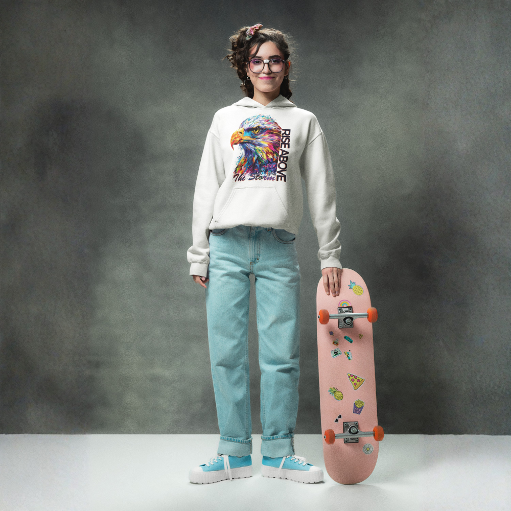 "Rise Above The Storm" Eagle Inspirational Unisex Hoodie