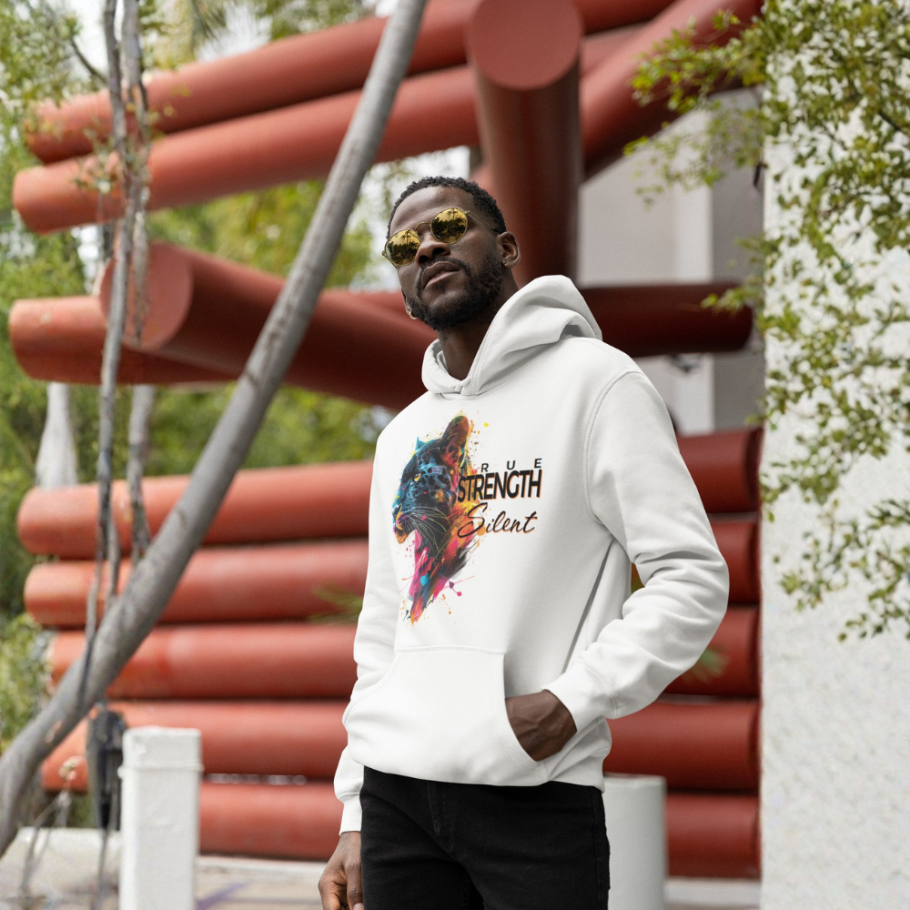 "True Strength Is Silent" Panther Inspirational Unisex Hoodie