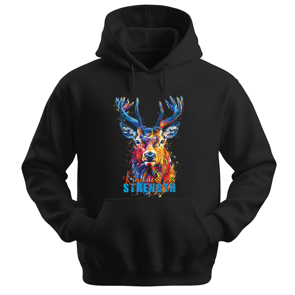 "Kindness Is Strength" Deer Inspirational Unisex Hoodie